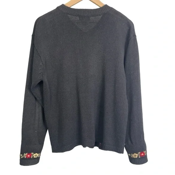 Vintage Sportables Women’s Floral Embroidered Button Front Cardigan - Picture 4 of 4